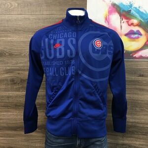 VINTAGE Nike Y2K Chicago Cubs‎ Baseball Track Jacket Blue Full Zip Men's Size L